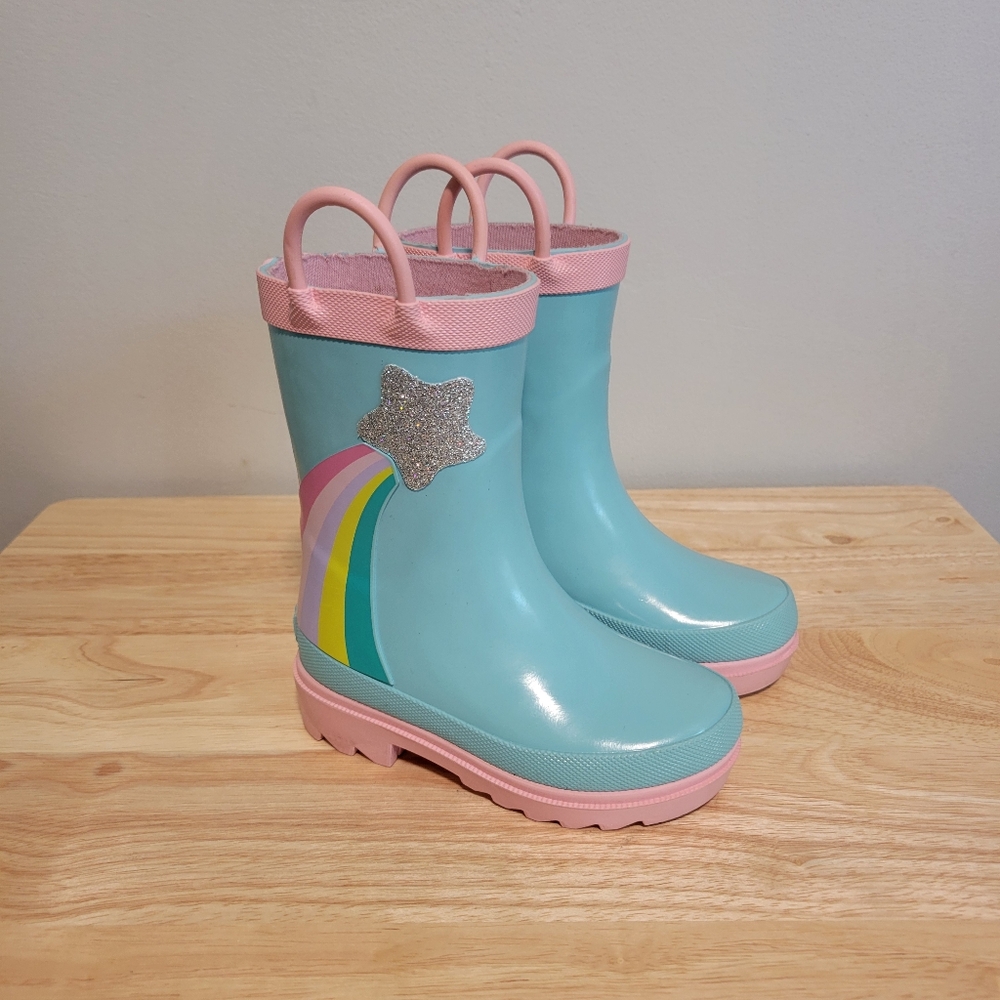 Lily and Dan Rainbow Rain Boots Girls Size 5/6